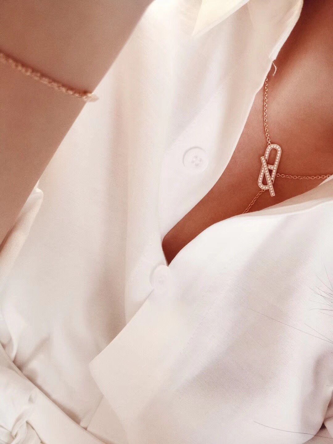 [Olivia JW]HM FIRE PIG NOSE NECKLACE TRENDY STREET