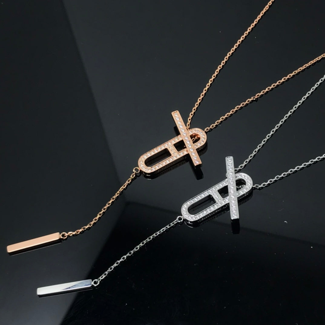 [Olivia JW]HM NECKLACE PLATINUM ROSE GOLD DIAMOND
