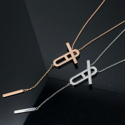 [Olivia JW]HM NECKLACE PLATINUM ROSE GOLD DIAMOND
