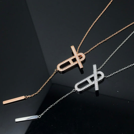 [Olivia JW]HM NECKLACE PLATINUM ROSE GOLD DIAMOND