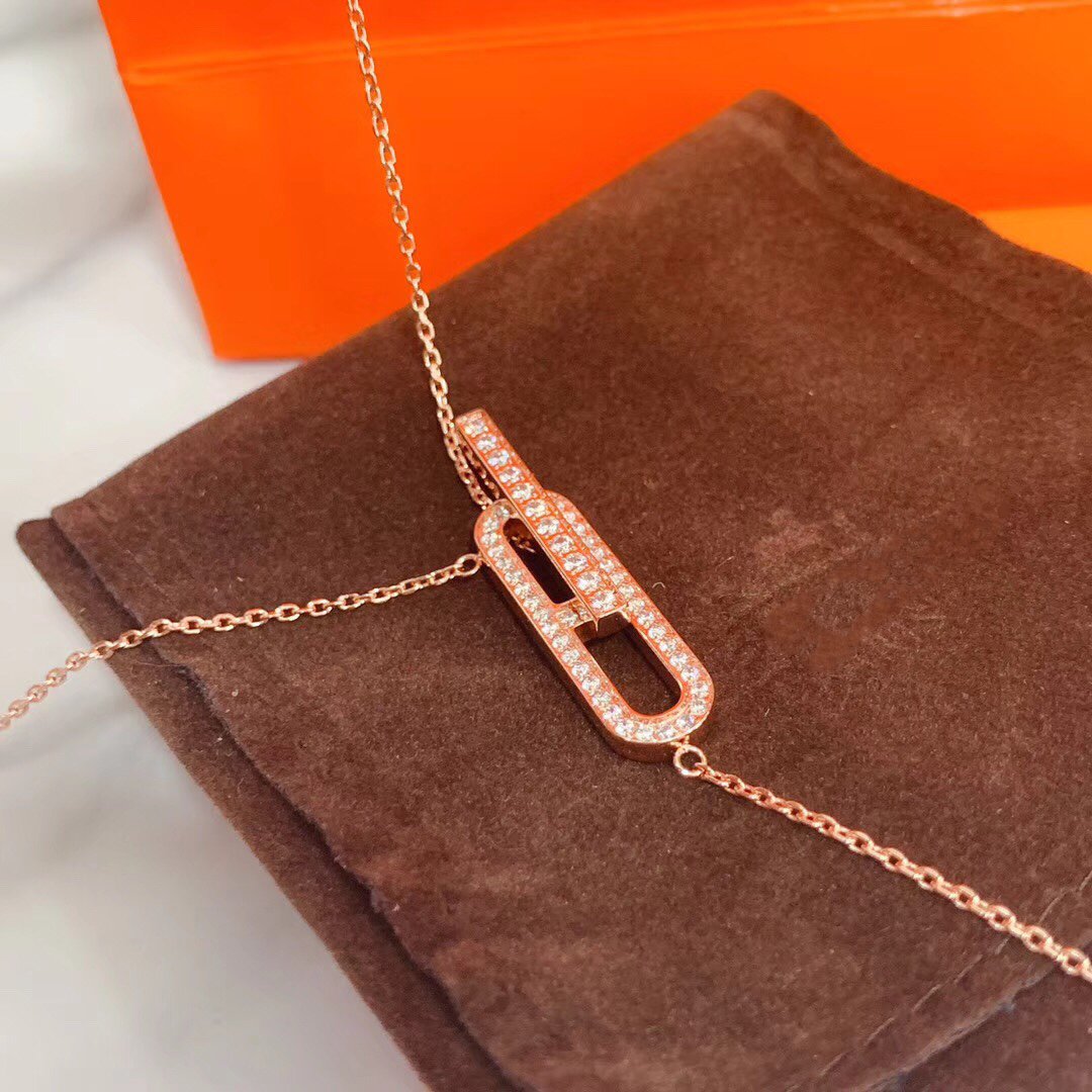 [Olivia JW]HM NECKLACE PLATINUM ROSE GOLD DIAMOND