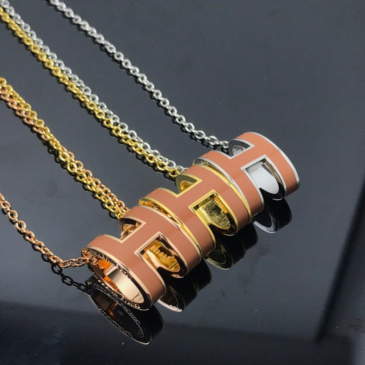 [Olivia JW]H NECKLACE BROWN