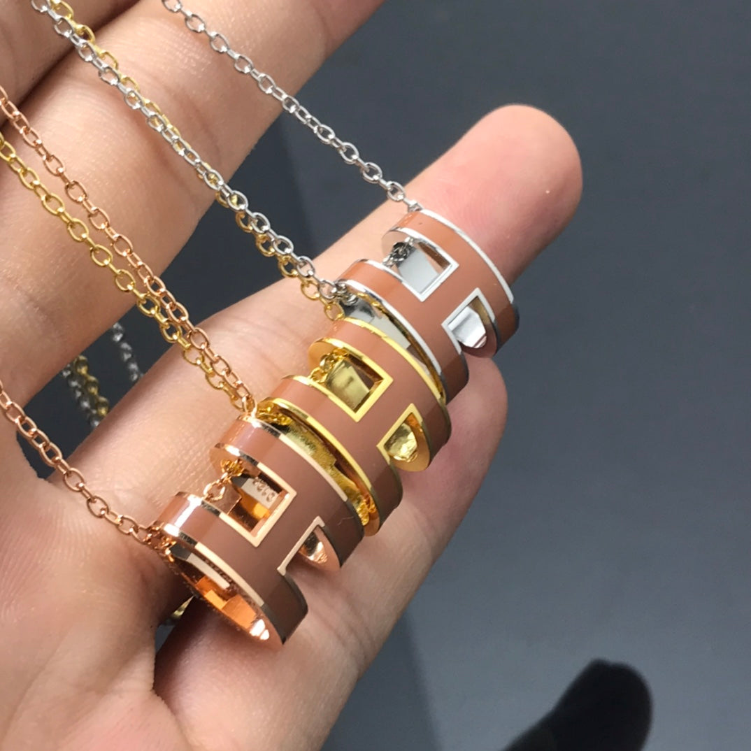 [Olivia JW]H NECKLACE BROWN