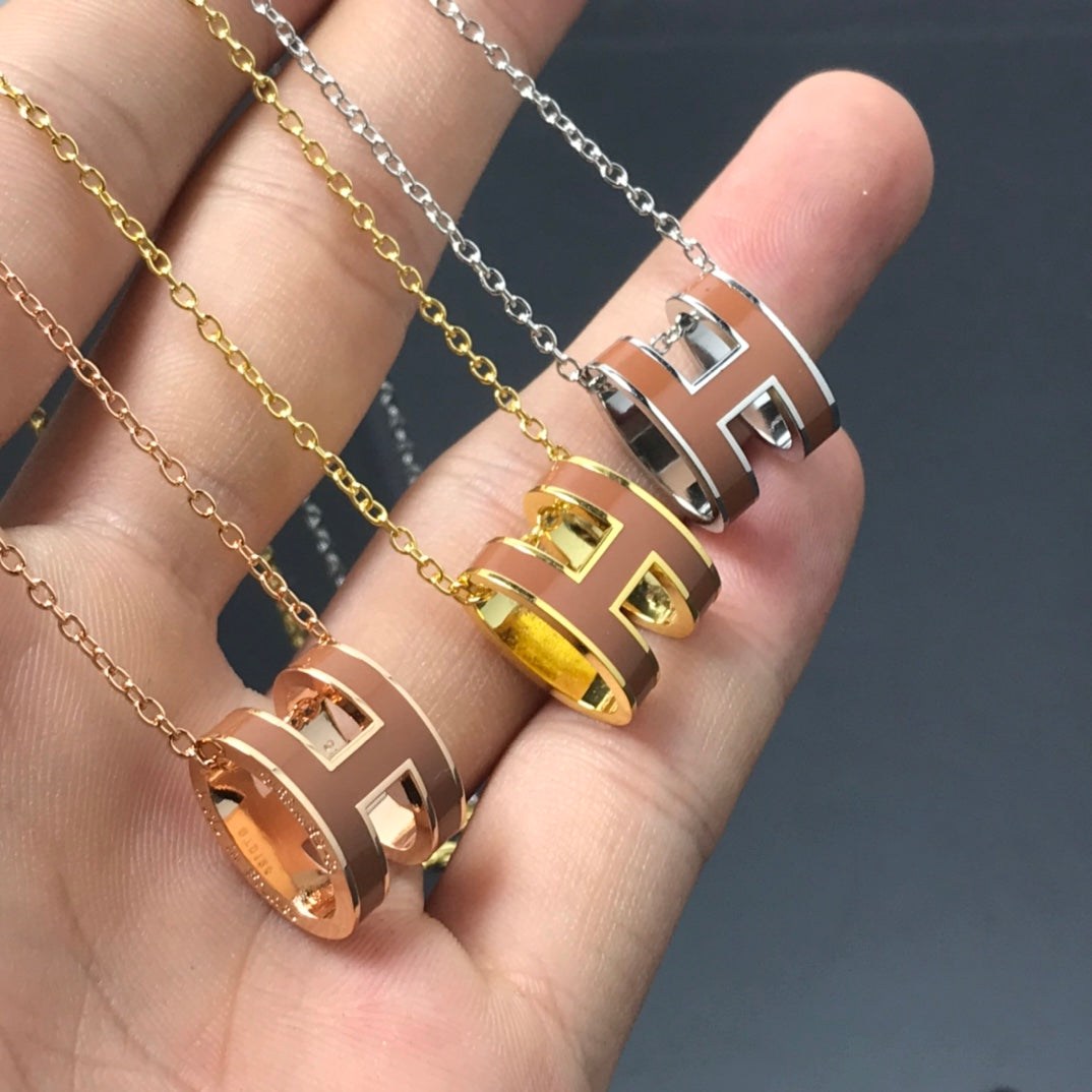[Olivia JW]H NECKLACE BROWN