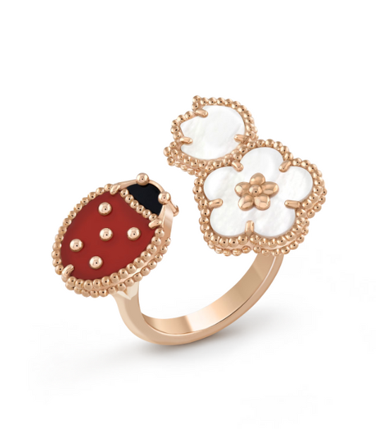 [Olivia JW]LUCKY 3 MOTIF ROSE GOLD RING