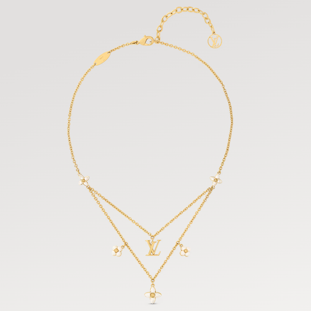 [Olivia JW]FLOWERGRAM GOLD MOP DOUBLE ROW NECKLACE