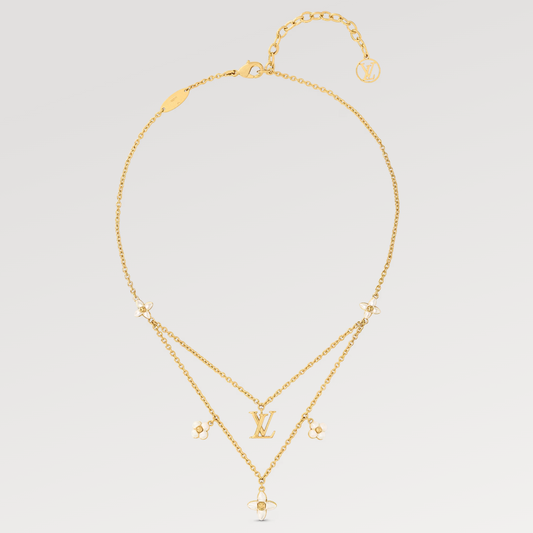 [Olivia JW]FLOWERGRAM GOLD MOP DOUBLE ROW NECKLACE