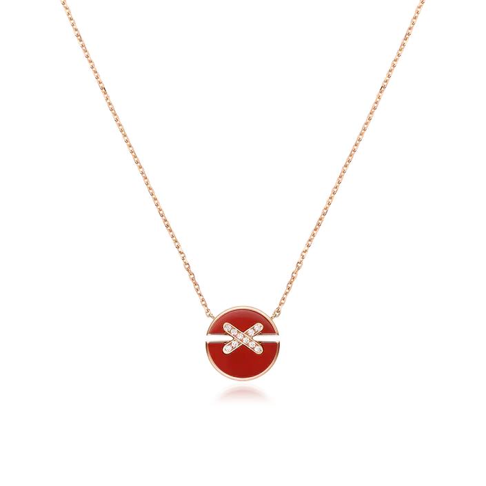 [Olivia JW]JEUX DE ROSE GOLD DIAMOND NECKLACE