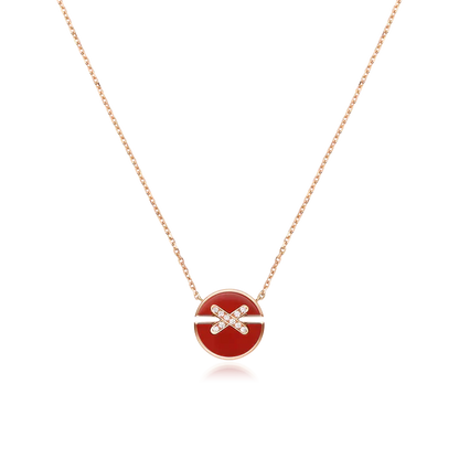 [Olivia JW]JEUX DE ROSE GOLD DIAMOND NECKLACE
