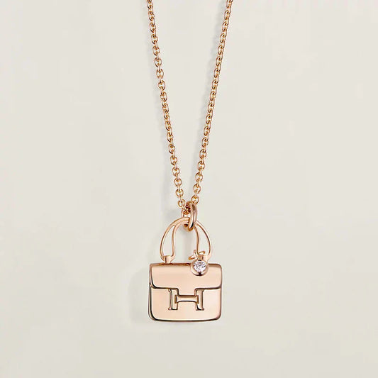 [Olivia JW]AMULETTE PEDANT ROSE GOLD NECKLACE