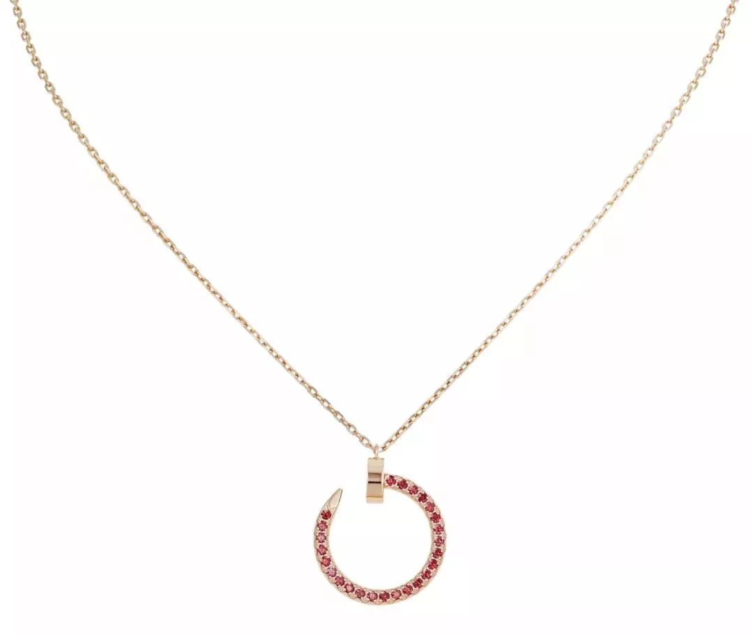 [Olivia JW]JUSTE NECKLACE GOLD RED DIAMONDS