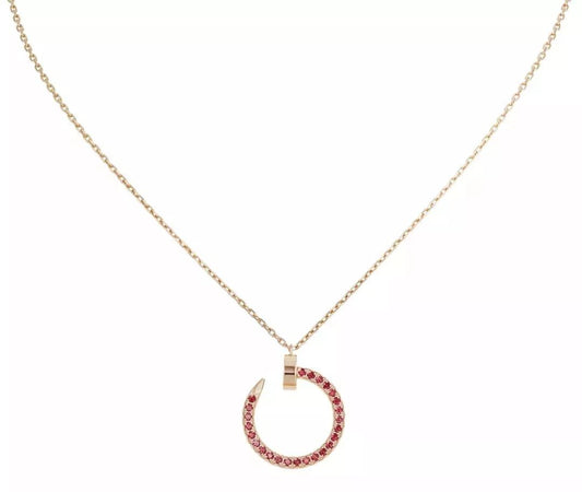 [Olivia JW]JUSTE NECKLACE GOLD RED DIAMONDS
