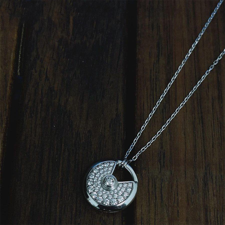 [Olivia JW]AMULETTE SILVER FULL DIAMOND NECKLACE
