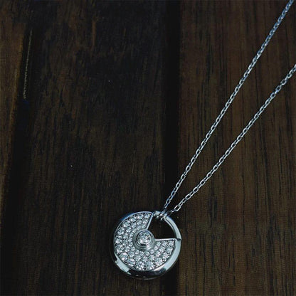 [Olivia JW]AMULETTE SILVER FULL DIAMOND NECKLACE
