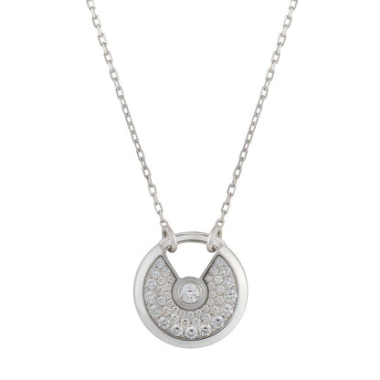 [Olivia JW]AMULETTE SILVER FULL DIAMOND NECKLACE