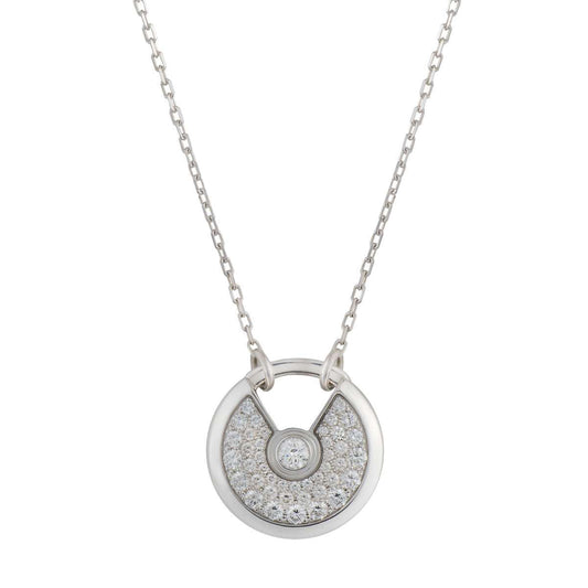 [Olivia JW]AMULETTE SILVER FULL DIAMOND NECKLACE