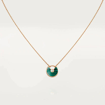[Olivia JW]AMULETTE ROSE GOLD MALACHITE NECKLACE