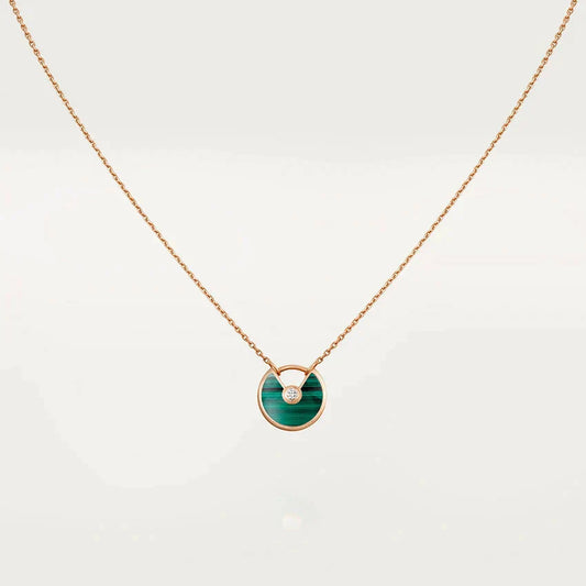 [Olivia JW]AMULETTE ROSE GOLD MALACHITE NECKLACE