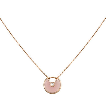 [Olivia JW]AMULETTE ROSE GOLD PINK MOP NECKLACE