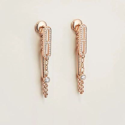 [Olivia JW]CHAINE CHAOS DIAMOND DROP EARRINGS