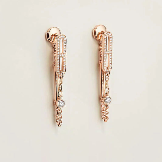 [Olivia JW]CHAINE CHAOS DIAMOND DROP EARRINGS