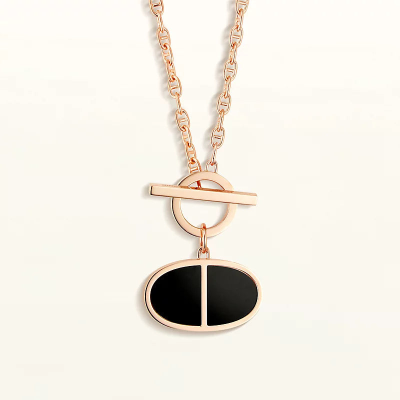 [Olivia JW]CHAINE VERSO BLACK CERAMIC NECKLACE