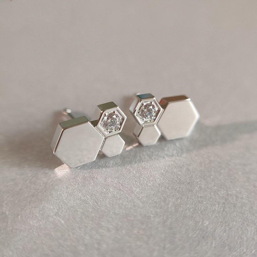 [Olivia JW]BEE LOVE SILVER DIAMOND EARRINGS
