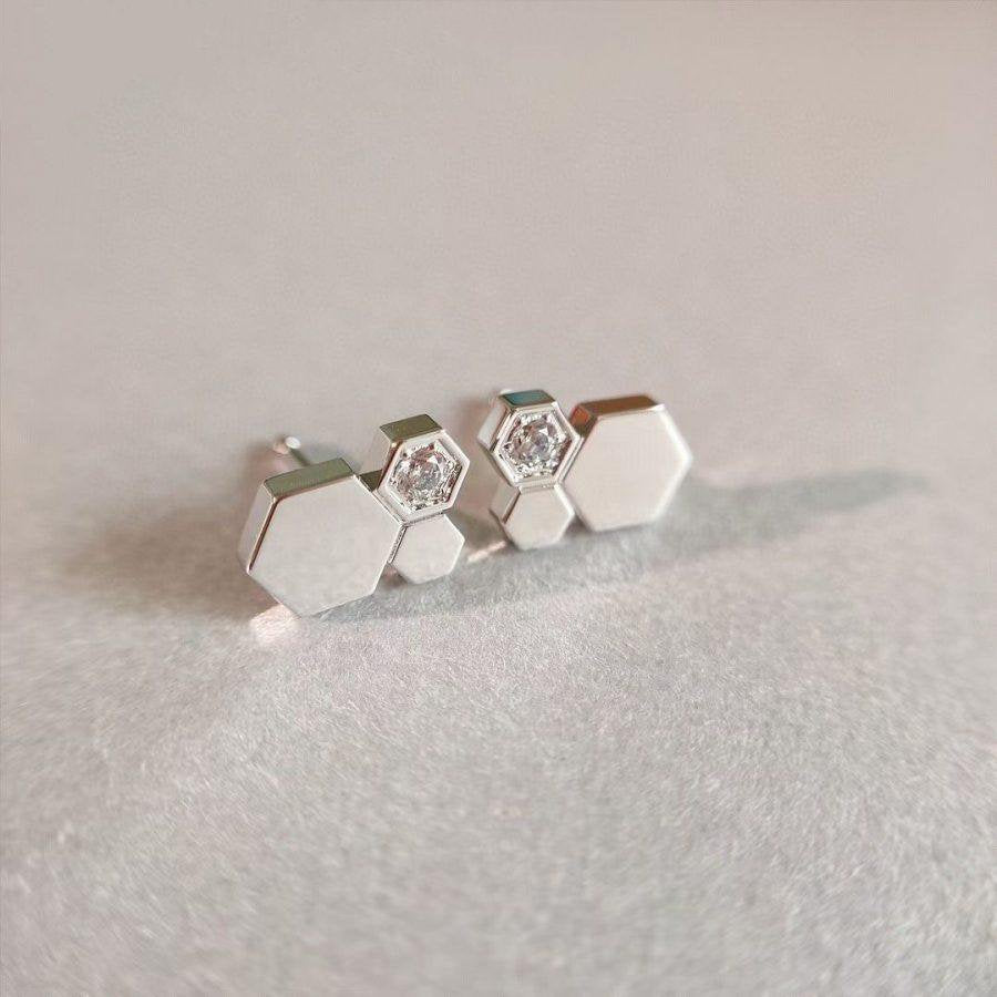[Olivia JW]BEE LOVE SILVER DIAMOND EARRINGS