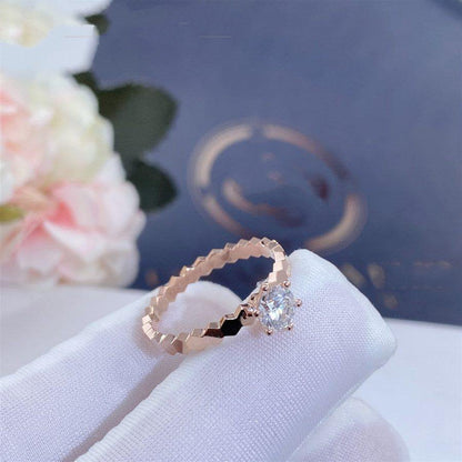 [Olivia JW]BEE LOVE RING PINK GOLD 1 DIAMOND