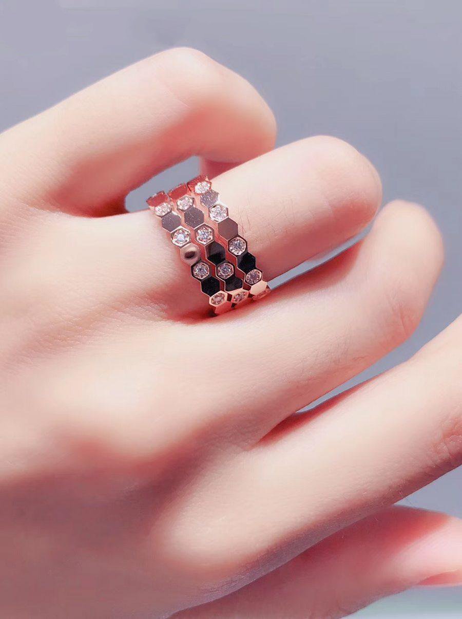 [Olivia JW]BEE LOVE RING PINK GOLD DIAMOND
