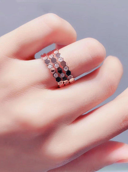 [Olivia JW]BEE LOVE RING PINK GOLD DIAMOND
