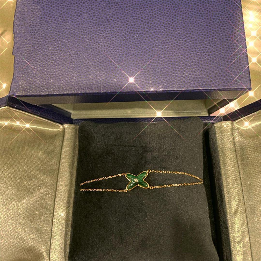 [Olivia JW]JEUX BRACELET MALACHITE PINK GOLD 1 DIAMOND