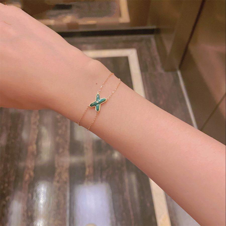 [Olivia JW]JEUX BRACELET MALACHITE PINK GOLD 1 DIAMOND