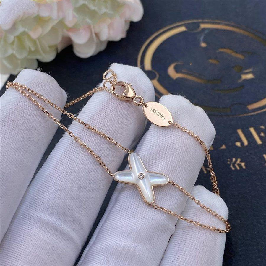 [Olivia JW]JEUX BRACELET WHITE MOP PINK GOLD 1 DIAMOND