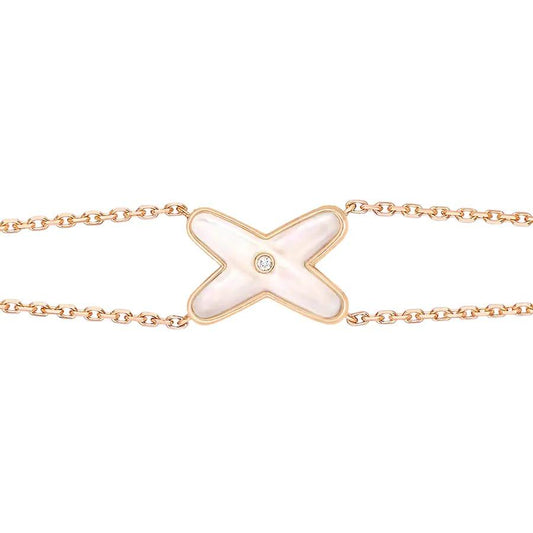 [Olivia JW]JEUX BRACELET WHITE MOP PINK GOLD 1 DIAMOND