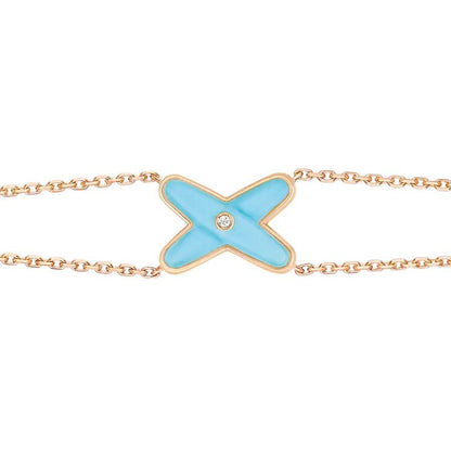 [Olivia JW]JEUX BRACELET TURQUOISE PINK GOLD 1 DIAMOND