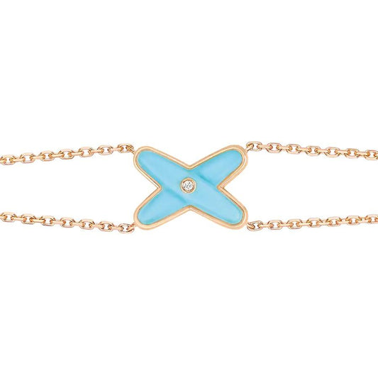 [Olivia JW]JEUX BRACELET TURQUOISE PINK GOLD 1 DIAMOND