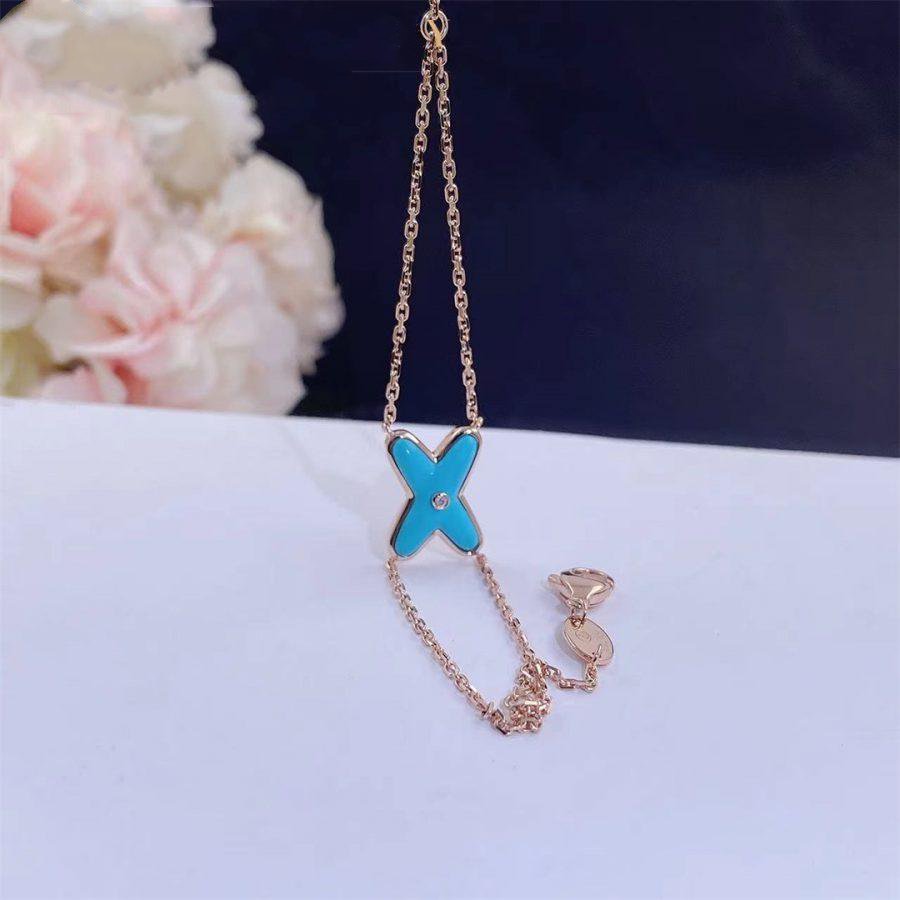 [Olivia JW]JEUX BRACELET TURQUOISE PINK GOLD 1 DIAMOND