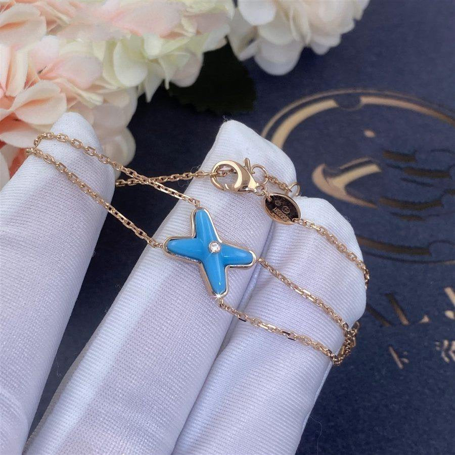 [Olivia JW]JEUX BRACELET TURQUOISE PINK GOLD 1 DIAMOND