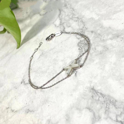 [Olivia JW]JEUX BRACELET WHITE MOP SILVER 1 DIAMOND