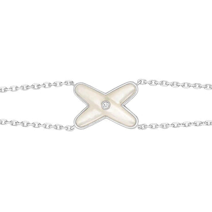 [Olivia JW]JEUX BRACELET WHITE MOP SILVER 1 DIAMOND