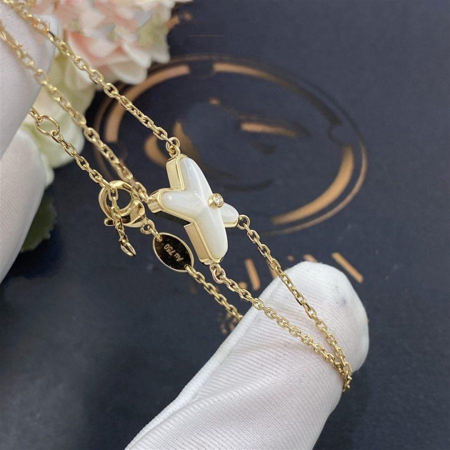 [Olivia JW]JEUX BRACELET WHITE MOP GOLD 1 DIAMOND