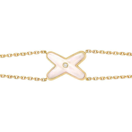 [Olivia JW]JEUX BRACELET WHITE MOP GOLD 1 DIAMOND