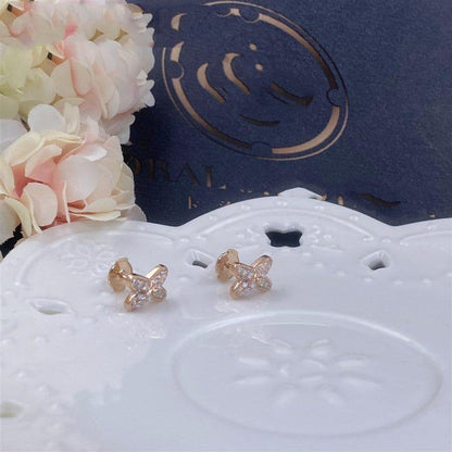 [Olivia JW]JEUX DE PINK GOLD DIAMOND EARRINGS