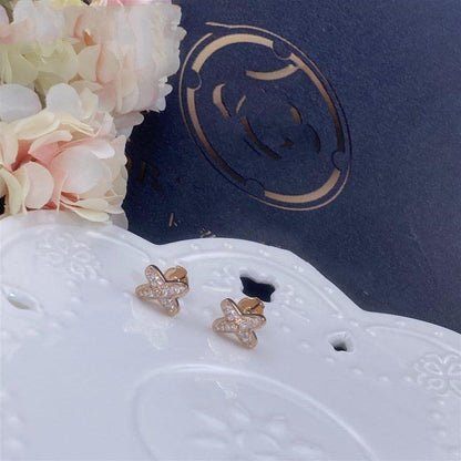 [Olivia JW]JEUX DE PINK GOLD DIAMOND EARRINGS