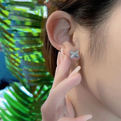 [Olivia JW]JEUX DE SILVER DIAMOND EARRINGS