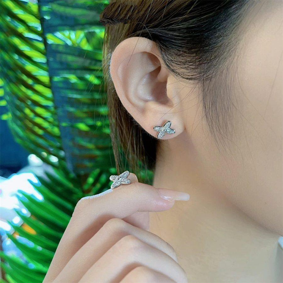 [Olivia JW]JEUX DE SILVER DIAMOND EARRINGS