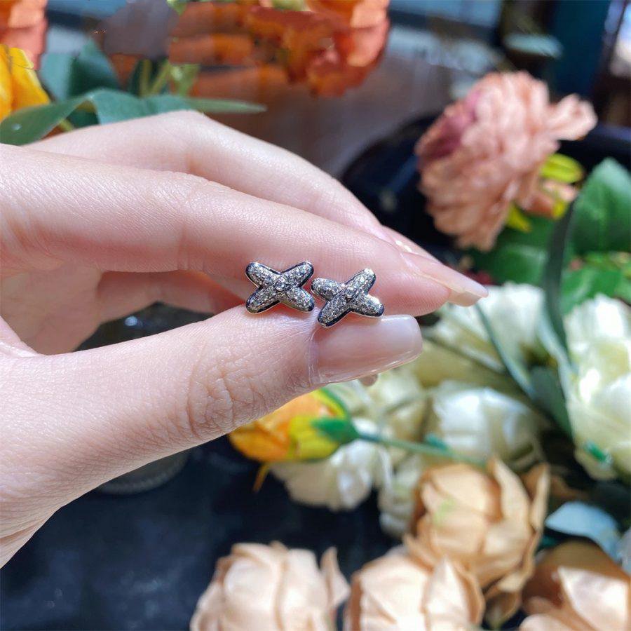 [Olivia JW]JEUX DE SILVER DIAMOND EARRINGS