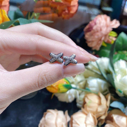 [Olivia JW]JEUX DE SILVER DIAMOND EARRINGS
