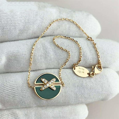 [Olivia JW]JEUX DE BRACELET MALACHITE PINK GOLD DIAMONDS